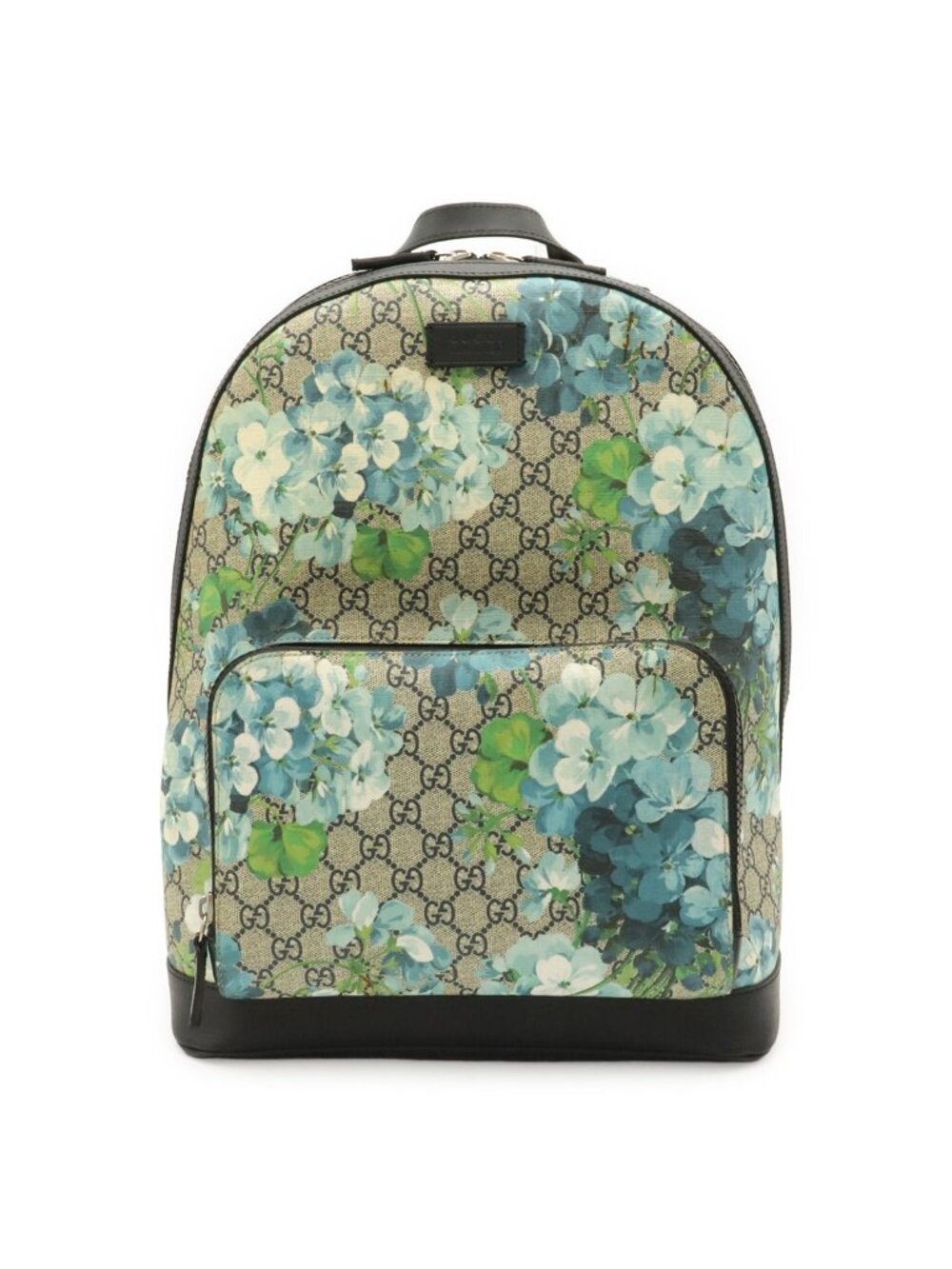 Gucci GG Blue Mus Supreme Backpack Flower Floral Pattern Leather Multicolor